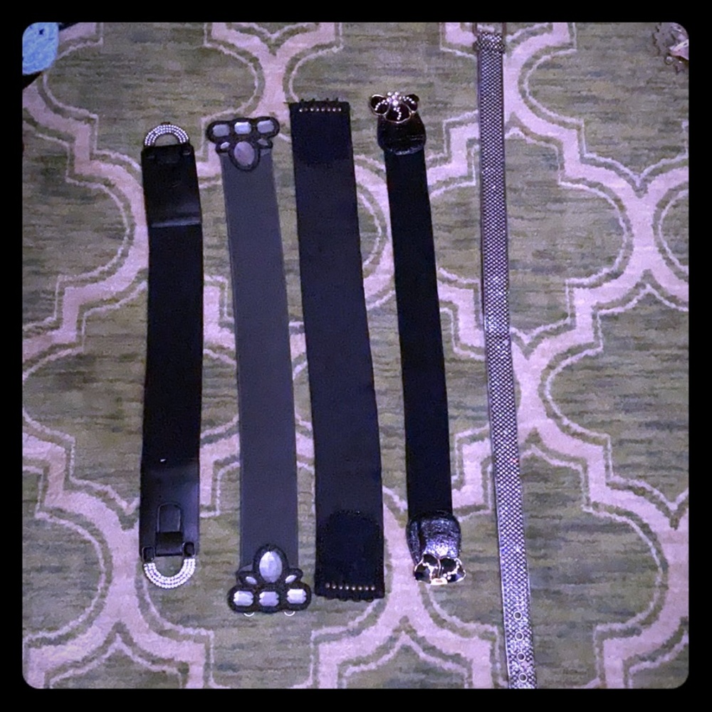 Small waist belts and medium holographic long belt